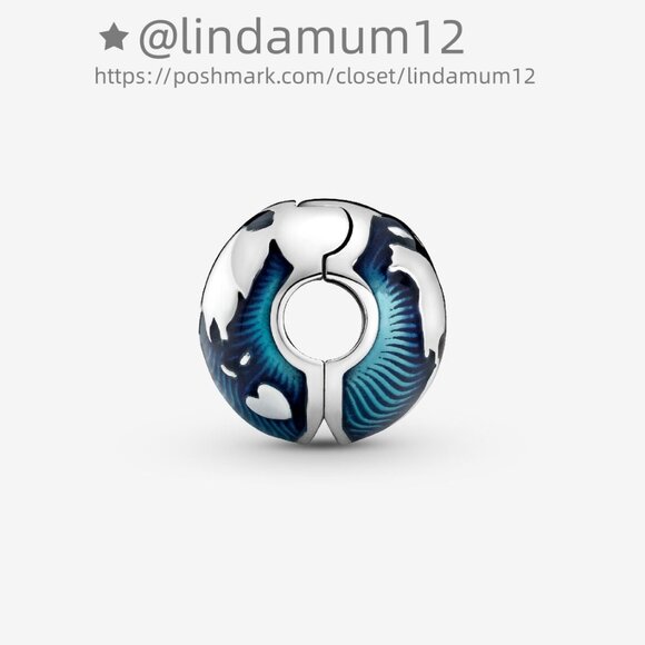 Pandora Blue Globe Clip Charm - Picture 3 of 4